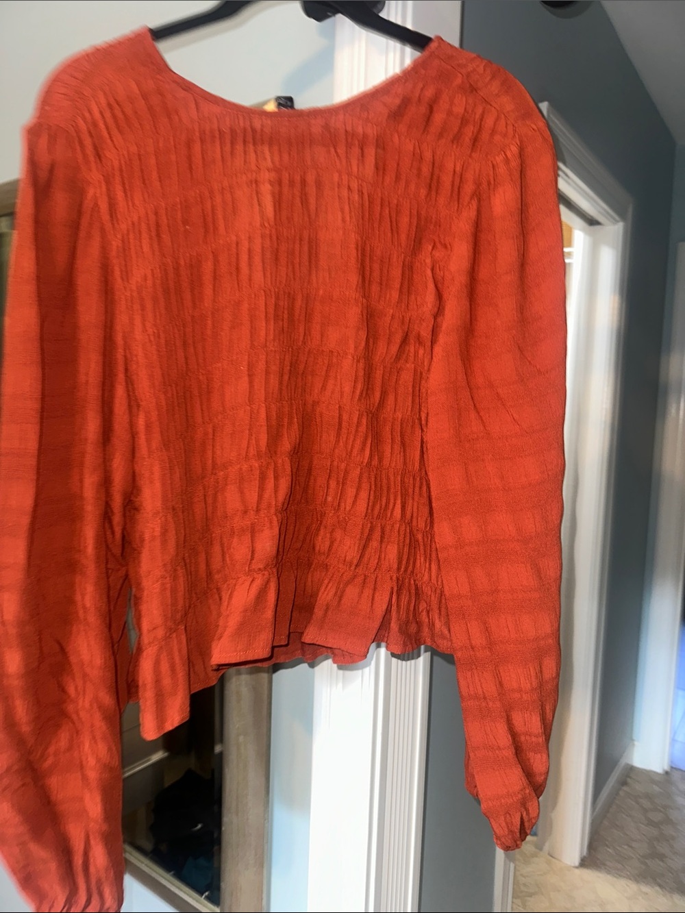 Sanctuary Burnt Orange Textured Long Sleeve Tee